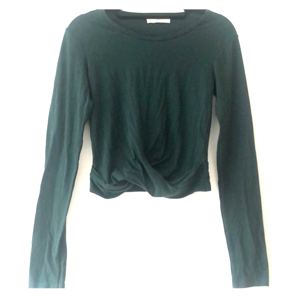Hunter green long sleeve Zara top